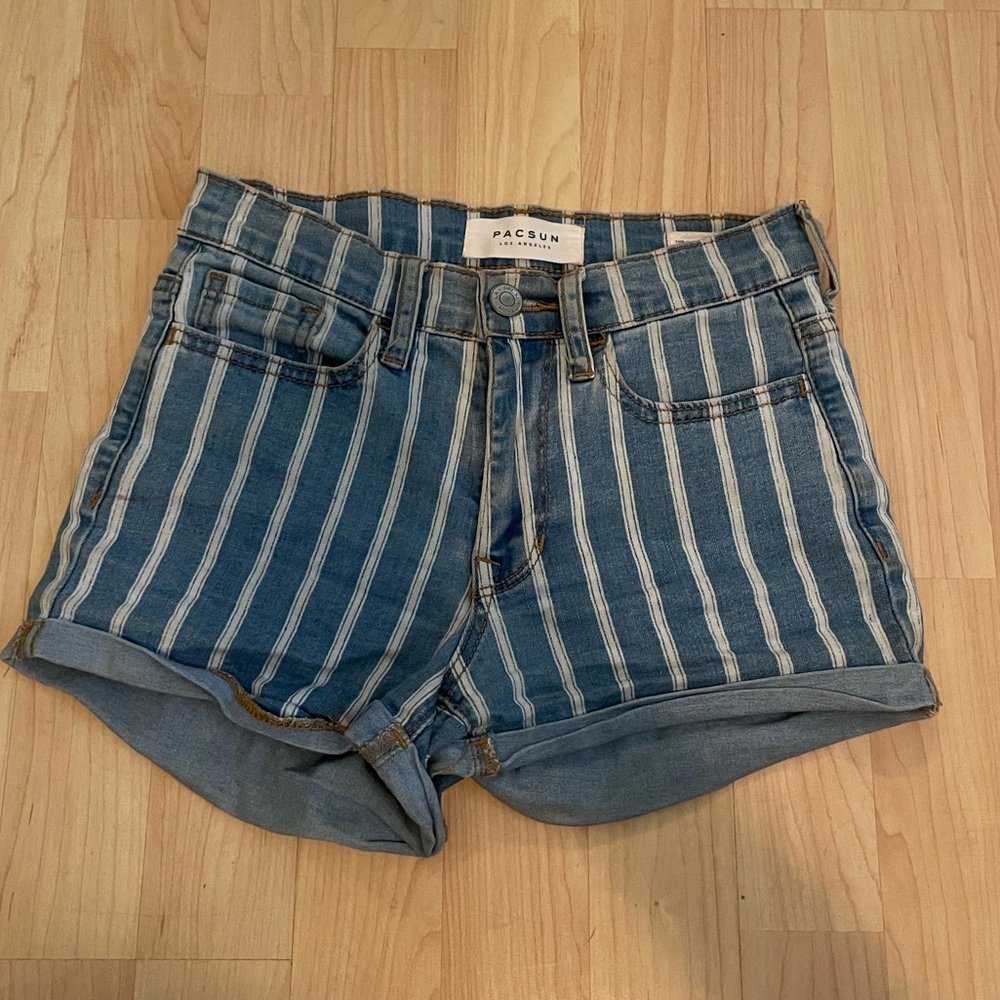 Pacsun high rise striped shorts